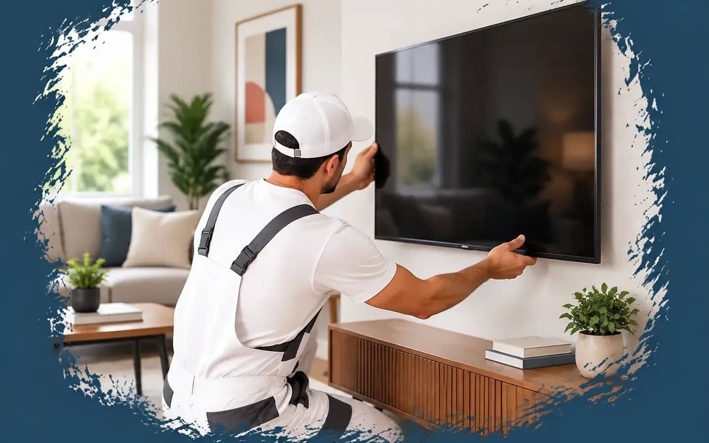 Your TV secured to the wall at a height that suits the room, whether that's the living room, a bedroom, an office or a game room.